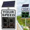 HEQIM Solar LED Digital Radar Slow Limit Sign, Aluminum Vehicle Speed Radar Display, Street/Road Warning Sign(60 * 90cm) view 1