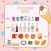 100 Pcs Miniature Food Set & Drink Bottles Realistic Resin Dollhouse Accessories 1:12 Scale Mini Food Kit for Kids Play, Collectors, Miniature Scene Kitchen Game Party Cake Bread Dessert view 2