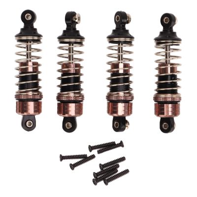 4PCS 16mm Aluminium Alloy Plastic for 1/18 High Speed RC Car, Coated, Durable and Adjustable Damper Suspension for Stable Driving