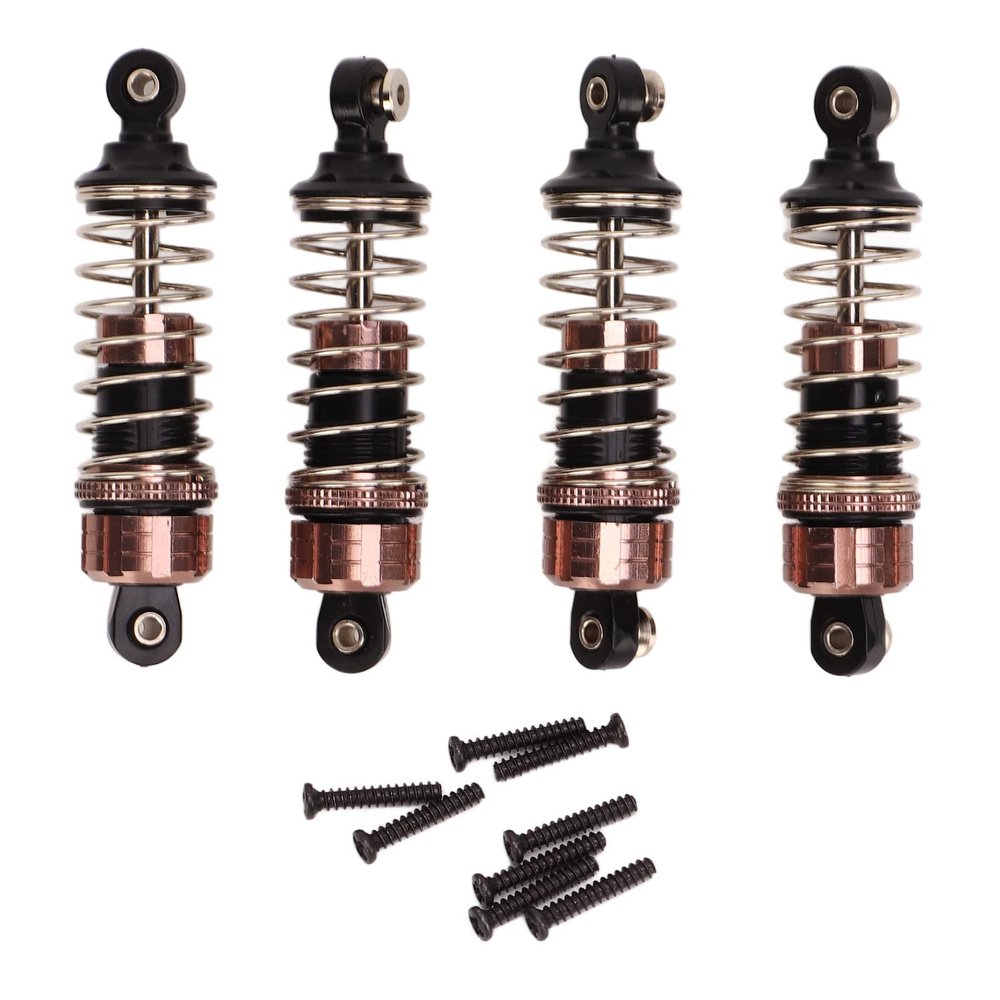 4PCS 16mm Aluminium Alloy Plastic for 1/18 High Speed RC Car, Coated, Durable and Adjustable Damper Suspension for Stable Driving