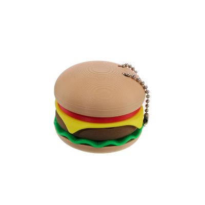 Burger Click Keychain Fidget Funny Stress Relief Gadget for Adults Satisfying Press Sound PLA Mini Toy for Bag & Desk