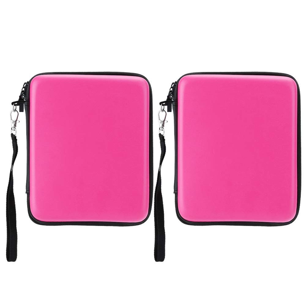 Yoidesu 2Pcs EVA Hard Package Case Water Proof, Impact, Durable Double Zipper, Large Space Storage Bag, Hand Rope, Elastic Rubber Frame (Pink)