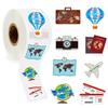 1000pcs Travel Stickers in 1 Roll for Travel Scrapbook Supplies, Passport Stickers Perfect for Party Decoration and Stickers for Luggage - 1.4x1.4 Inch view 1