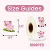 1000pcs Pig Stickers in 1 Roll for Cute Stickers, Perfect for Party Decoration and Gift Boxes - 1.5x1.5 Inch view 2