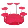 Acrylic Cupcake Stands Stable Round Anime Figure Doll Platter Display Stand for Wedding Birthday Party Multi Layer Large Space Easy Install Easy to Clean (Pink) view 1