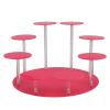 Acrylic Cupcake Stands Stable Round Anime Figure Doll Platter Display Stand for Wedding Birthday Party Multi Layer Large Space Easy Install Easy to Clean (Pink) view 2