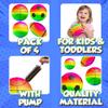 PlayBolt Sports Ball Set (4 Pack) - 5-Inch Rainbow Mini Basketball, Soccer, Football & Playground Balls w/Hand Pump - Fun Indoor Outdoor Toys for Toddlers, Little Kids, Preschoolers & Early Play view 3