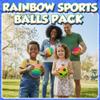 PlayBolt Sports Ball Set (4 Pack) - 5-Inch Rainbow Mini Basketball, Soccer, Football & Playground Balls w/Hand Pump - Fun Indoor Outdoor Toys for Toddlers, Little Kids, Preschoolers & Early Play view 4