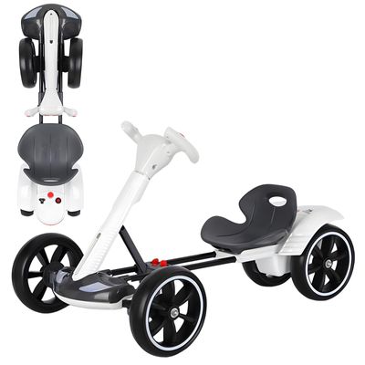 6-Volt Kids' Electric Go-Kart, Compact Folding Go-Kart, Musical Electric Vehicle, with Height-Adjustable Seat, Anti-Slip and Durable Tires, Ideal for Children Ages 3 to 8