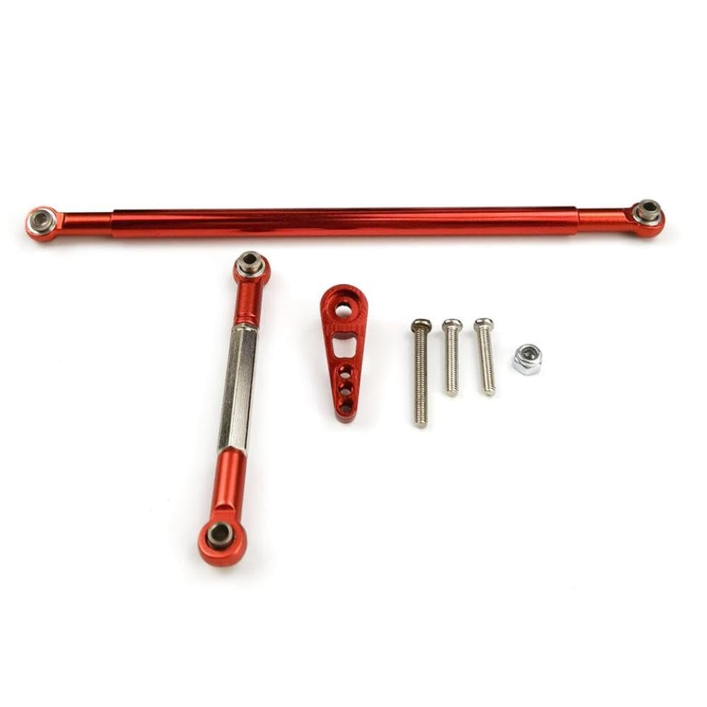 Adjustable Steering Tie Rod Servo Arm Compatible with 1 12 Scale RC Upgrade Parts Replacement Compatible with MN MN86K MN86KS Models(Rouge)