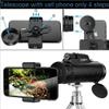 40x60 s Compact Waterproof Telescopes for Football Safari Bird Watching Hunting Climbing with Mobile Phone Holder Carrying Bag Strap Clean Cloth view 3
