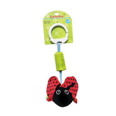 FRCOLOR Pendant Cradle Hanging Rattles Animal Shape Bedside with Ringing Bell for Stroller and Carrier Soft Touch Developmental Crinkly for Boys and Months