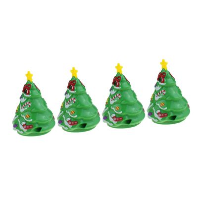 BESPORTBLE 4pcs Christmas Wind Up Adorable Green Clockwork Trees Made of Safe Abs Compact and Lightweight Holiday Decorations for Adults Party Fun