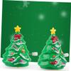 BESPORTBLE 4pcs Christmas Wind Up Adorable Green Clockwork Trees Made of Safe Abs Compact and Lightweight Holiday Decorations for Adults Party Fun view 2