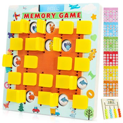 Double-Sided Matching Memory Game for Kids Board & Color Matching Puzzle Toys, Montessori Toddler Travel Toys for Kids Age 3 4 5 6 7 8 Year Old, Road Trip Essentials, Airplane, Car, Gift
