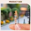 Garende 1/64 Miniature Figure Human Figure Trendy Blonde Girl Tiny People Figurine for Crafts Sand Table Photography Projects Decor view 2