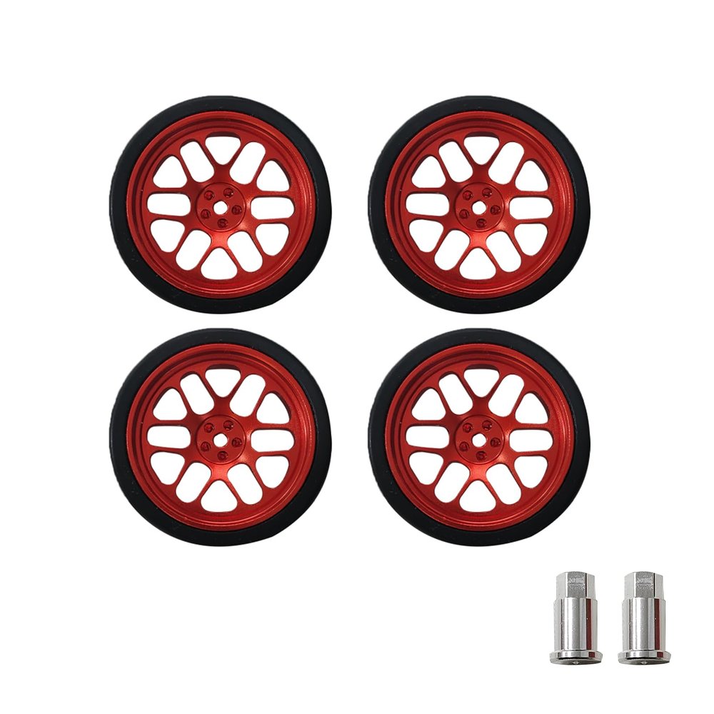 1/18 Scale Metal Tires Set of 4 RC Drift Car Replacement Tires for 1:18 LDRC Series (Drift Tires-M04R-047)