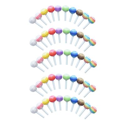 Beaupretty 50pcs Miniature Colorful Lollipop Models for Dollhouse Decor Playsets Realistic Candy Sweets Mini for Crafting and Collection Random Color