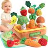 Mini Tudou Baby Toys 6-12 Months-Fruits Veggies Farm Stuffed Toys 15PCS-Sensory Educational Toy Mushroom Carrot with Rattle Squeaker Crinkle Texture Color Shape Number Matching Gifts view 1