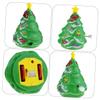 FRCOLOR 4pcs Wind Up Christmas Tree Decorations Creative Plastic Xmas Party Supplies Tabletop Cartoon Design Safe Abs Material view 2