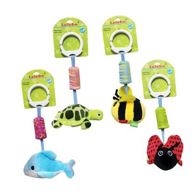 Abaodam Pendant Cradle Rattles Animal Shape Soft Hanging for Newborns Bedside Sensory Development with Safe Touch and Eye Hand Coordination Suitable for Boys