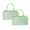 2 Pack Baby Diaper Organizer Bags, Portable Diaper Storage with Dividers, Foldable Nursery Storage Baskets, Newborn Essentials, Baby Shower Gifts (Green) view 1