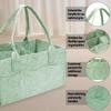  2 Pack Baby Diaper Organizer Bags, Portable Diaper Storage with Dividers, Foldable Nursery Storage Baskets, Newborn Essentials, Baby Shower Gifts (Green) view 3