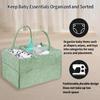  2 Pack Baby Diaper Organizer Bags, Portable Diaper Storage with Dividers, Foldable Nursery Storage Baskets, Newborn Essentials, Baby Shower Gifts (Green) view 4
