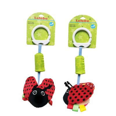 BESPORTBLE Bedside Hanging Rattles Animal Shape Cradle Ladybird Red for Newborns Sensory Development Soft Touch Cartoon for Stroller and Carrier