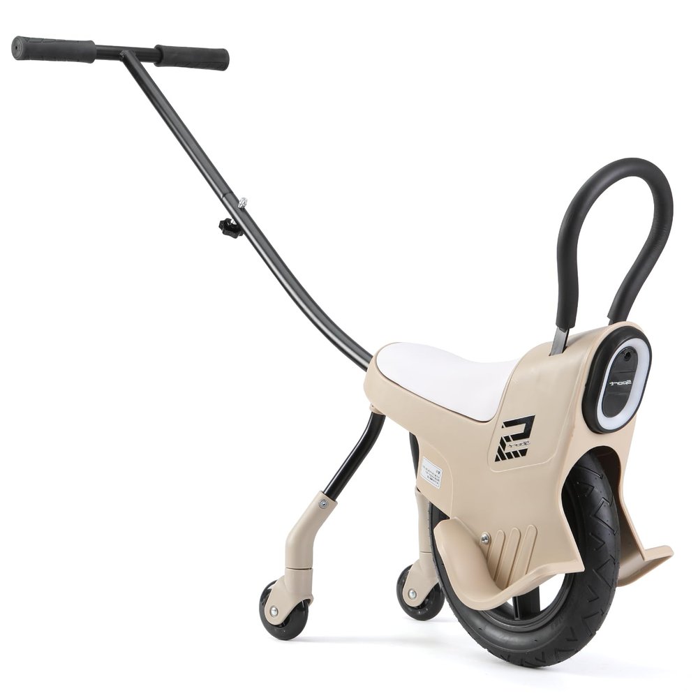 12in Hand Kids Unicycle Push, Toddler Unicycle with Handle/Light/Handrails/Auxiliary Wheels, Parent-Child Unicycle Bike, Unicycle Balance Bikes, Kids Unicycle Bicycles