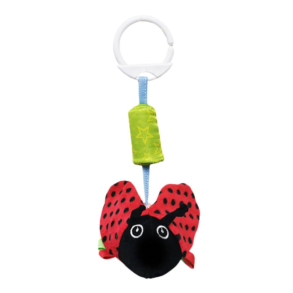 CIYODO Cradle Rattles Animal Shape Bedside Pendant Soft Tactile Hanging for Strollers and Carriers Developmental Sensory to Soothe and Engage Newborns Red