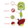 CIYODO Cradle Rattles Animal Shape Bedside Pendant Soft Tactile Hanging for Strollers and Carriers Developmental Sensory to Soothe and Engage Newborns Red view 2