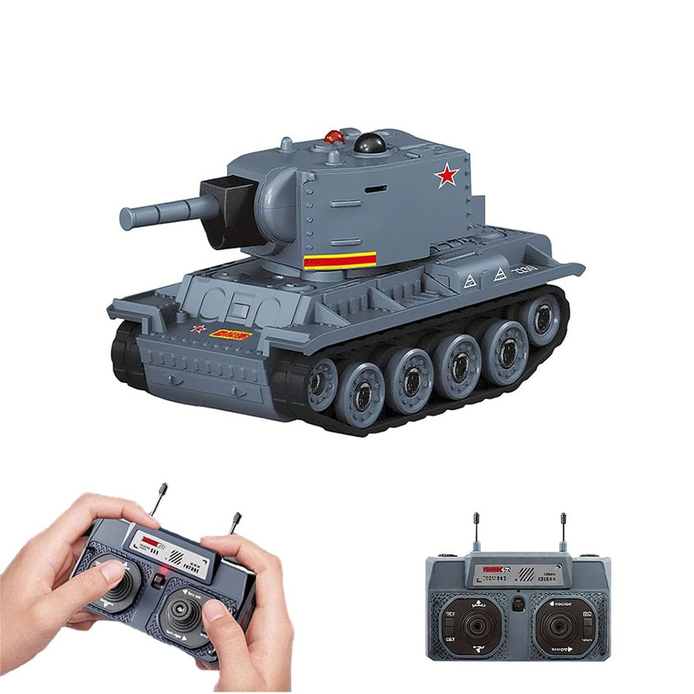 YounggDiy 1/64 Mini RC Battle Tank, Full Proportional Remote Control Military Vehicles Infrared Combat Mode, Rotating Turret and Track Drive, with USB Charging