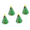 Beaupretty 4pcs Christmas Wind Up Adorable Clockwork Green Christmas Trees Miniature Decorations for Adults Portable Abs Material view 1