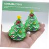 Beaupretty 4pcs Christmas Wind Up Adorable Clockwork Green Christmas Trees Miniature Decorations for Adults Portable Abs Material view 2