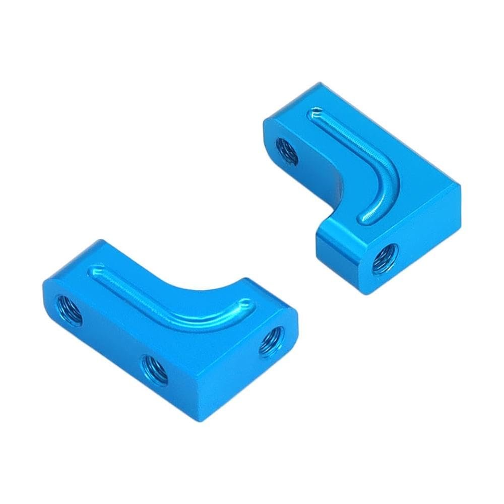 2Pcs Metal Servo Mount Bracket Stand Compatible with TT02 XV01 TB03 TT-02 XV-01 TB-03 1 10 Scale RC Car Servo Fixing Upgrade Parts(Blue)