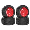12mm Hex RC Wheels and Tires Compatible with 1 10 Scale Hoss 2WD 4x4 VXL EPX Pro S30 Blackout XTE RC Cars(4pcs Red) view 1
