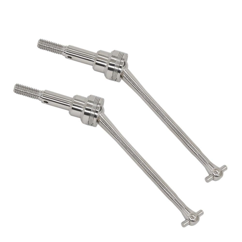 2Pcs Metal Front Drive Shaft Compatible with 12423 12427 12428 1 12 Scale RC Car Crawler Short Course Upgrade Replacement Parts(Silver)