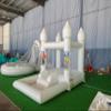13x8x9.3FT White Inflatable Bounce House with Clear Ball Columns  100% PVC Commercial Grade Bounce House for Birthday, Wedding & Events, Durable White Castle - Style Jumper view 4