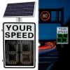 HEQIM Large Aluminum Reflective Speed Limit LED Display, Upgraded Solar Radar Speed Limit Sign, Suitable for Street/Road Metal Warning Signs(60 * 90cm) view 1