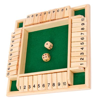 Beaupretty Wooden Number Dice Game for Players Educational Math Board Game with Dice Family Party Prop for Adults Interactive Gathering Fun for Home and Bar