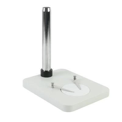 1pc Metal Pillar Table Stand 25.5MM*20MM Small Base Plate Bottom Plate + Prop for Industrial Stereo Microscope Bracket Holder(White)