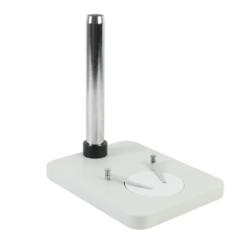 1pc Metal Pillar Table Stand 25.5MM*20MM Small Base Plate Bottom Plate + Prop for Industrial Stereo Microscope Bracket Holder(White)