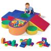 JUOIFIP 6 Pieces Toddler Climbing Toys Indoor, Crystal Velvet Foam Climbing Blocks for Toddlers 1-3, Baby Climbing Toys Soft Play Set for Climbing Crawling and Sliding(Balls not Included) view 1
