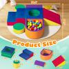 JUOIFIP 6 Pieces Toddler Climbing Toys Indoor, Crystal Velvet Foam Climbing Blocks for Toddlers 1-3, Baby Climbing Toys Soft Play Set for Climbing Crawling and Sliding(Balls not Included) view 2