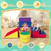 JUOIFIP 6 Pieces Toddler Climbing Toys Indoor, Crystal Velvet Foam Climbing Blocks for Toddlers 1-3, Baby Climbing Toys Soft Play Set for Climbing Crawling and Sliding(Balls not Included) view 4