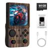 R36TMAX Retro Handheld Game Console, 4 Inch IPS HD Screen Retro Gaming Console, Supports WiFi Networked Fighting and OTG, Compatible with a Large Variety of Classic Games,Wood Grain Coffee Brown view 1