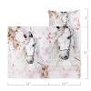 Axolotl Cute Horse Nap Mat with Pillow and Blanket, Chic Pink Floral Slumber Bag, White Horse and Romantic Flowers Sleep Mat, Watercolor Farmhouse Animal Roll up Sleeping Bag, 50" L*21" W view 2