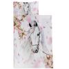 Axolotl Cute Horse Nap Mat with Pillow and Blanket, Chic Pink Floral Slumber Bag, White Horse and Romantic Flowers Sleep Mat, Watercolor Farmhouse Animal Roll up Sleeping Bag, 50" L*21" W view 3