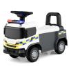 Licensed Scania Ride on Push Police Car by OLAKIDS, Toddler Sliding Walker with Siren Start-up Sound Under Seat Storage, Kids Foot-to-Floor Toys with Horn Lights Music for Boys Girls (White) view 1